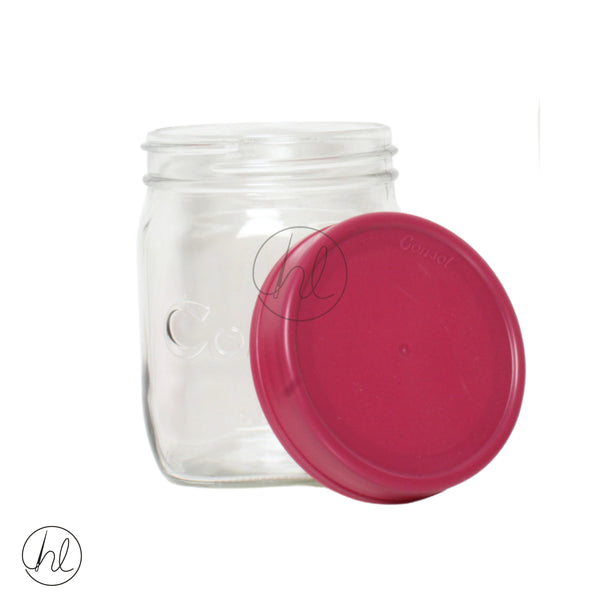 Jar Consol Coloured Lids 500ml