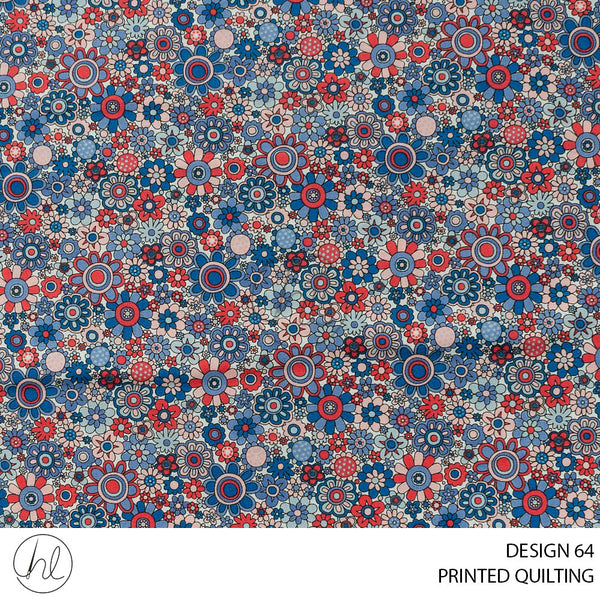 PRINTED QUILTING (51) MULTI (110CM) PER M