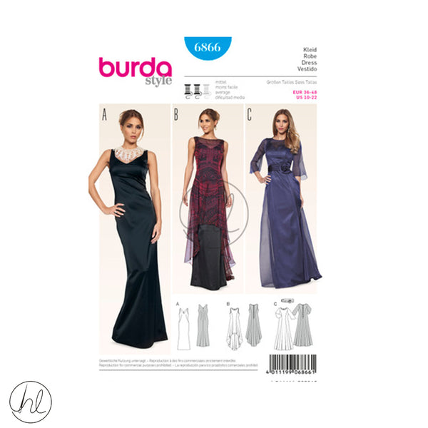 BURDA DRESS BLUE 6866