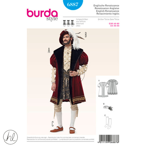 BURDA DRESS BLUE 6887