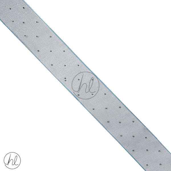 Ribbon Organza Dot 38mm P/m Silver Free