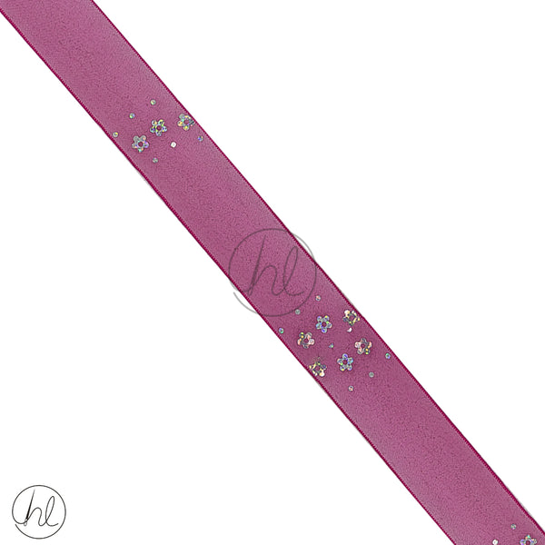 Ribbon Organza Printed 38mm Multi Free