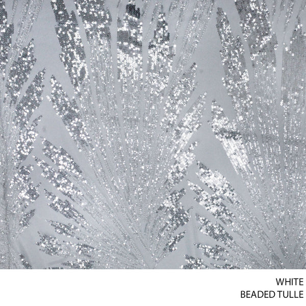 TULLE BEADED WHITE ROLL ROLL 001