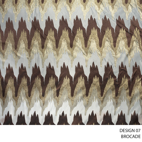 BROCADE FABRIC 140CM BROWN ROLL ROLL 001