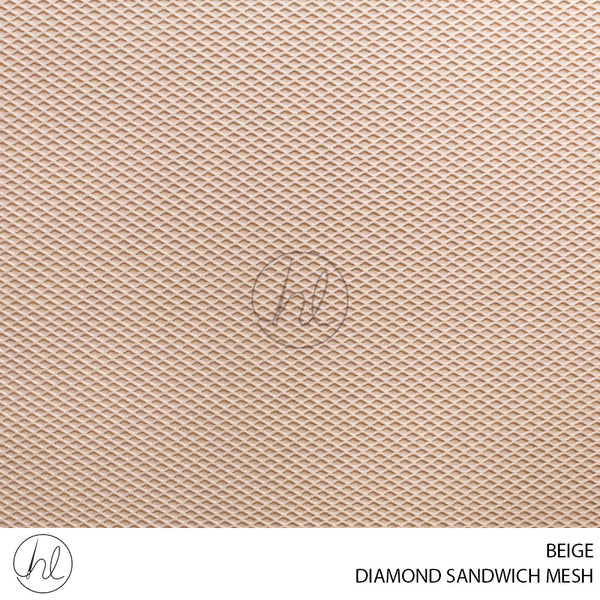 DIAMOND SANDWICH MESH (781) BEIGE (150CM) PER M