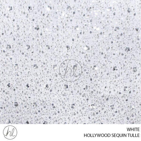 HOLLYWOOD SEQUIN TULLE (781) WHITE (130CM) PER M