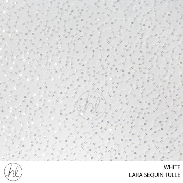 LARA SEQUIN TULLE (781) WHITE (130CM) PER M