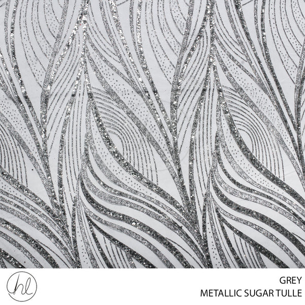 TULLE SUGAR MTLC RAINBOW 140CM GREY ROLL ROLL 001