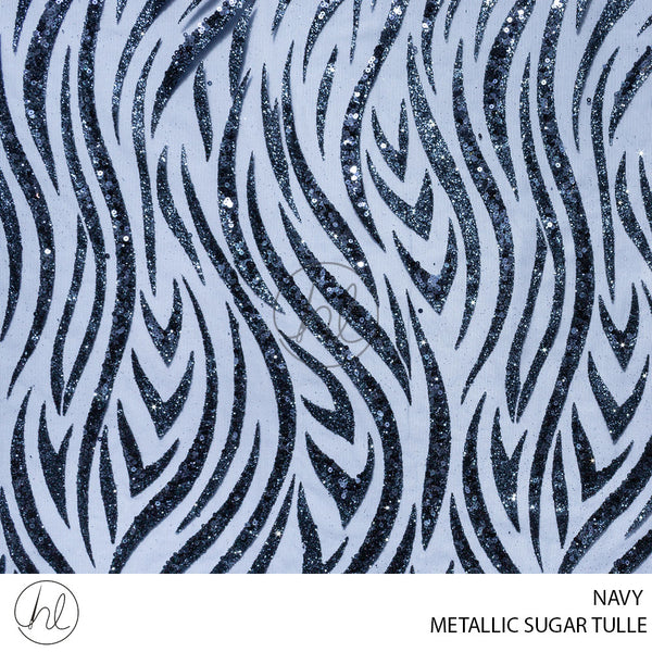 Metallic Sugar Tulle (53) Navy (140cm) Per M