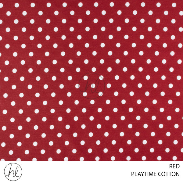 PLAYTIME COTTON 334 (POLKA DOT) (RED) (150CM WIDE) PER M