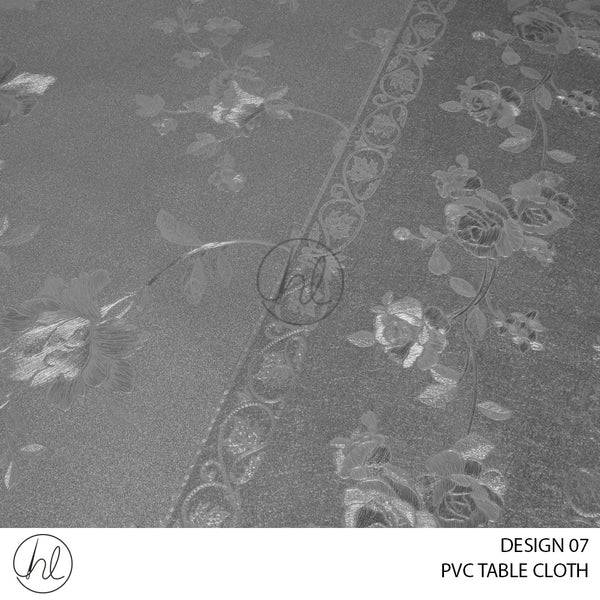 PVC TABLE CLOTH 4639 (DESIGN 07) (GREY) (140CM WIDE) PER M