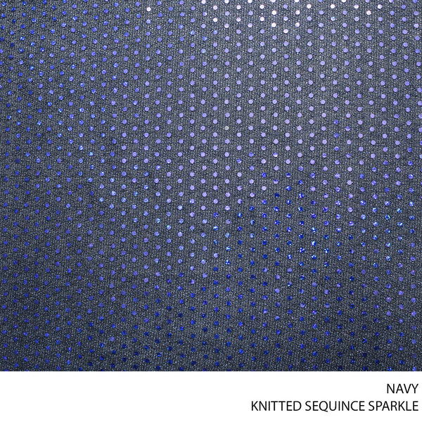 SEQUINCE KNITTED SPANGLE FABRIC 150CM NAVY