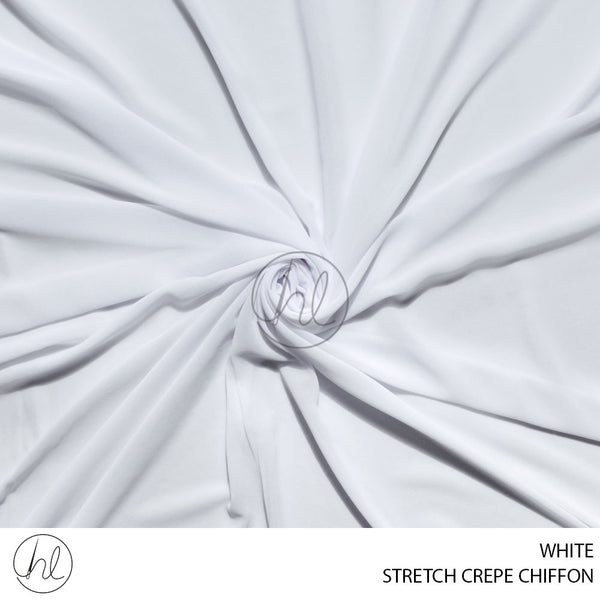 STRETCH CREPE CHIFFON (53) WHITE (150CM) PER M
