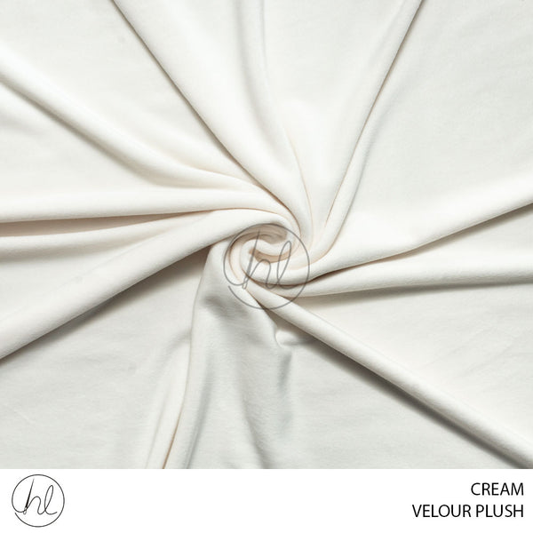 Velour Plush (150cm) Cream (150cm) Per M