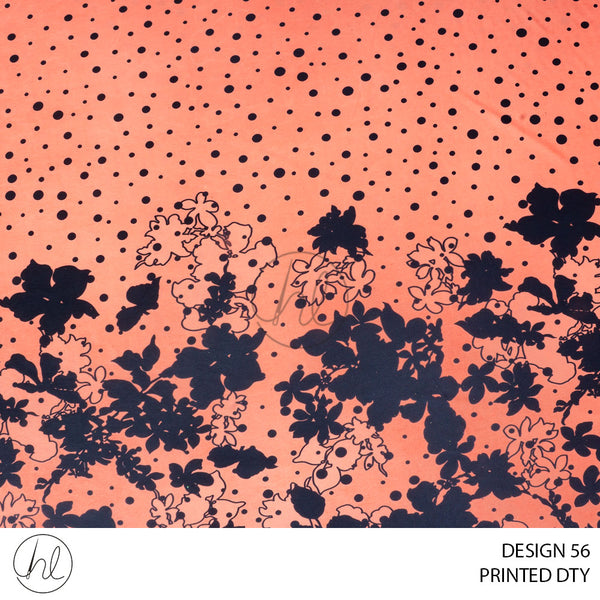 Printed DTY (51) Coral (Design 56) (150cm) Per M