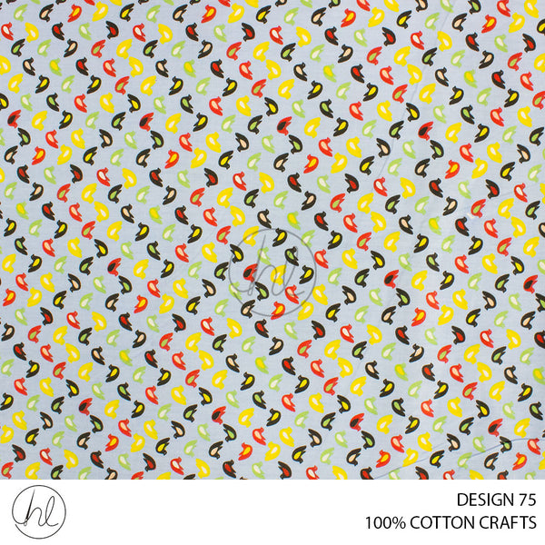 COTTON CRAFT BIRDS PRINTED FABRIC SILVER ROLL ROLL 001