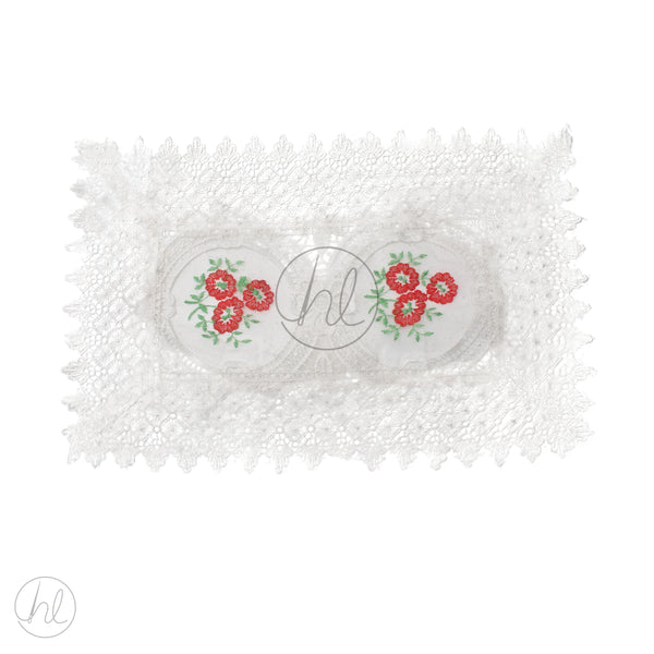 DOILY  WHITE/RED 30X45 FREE