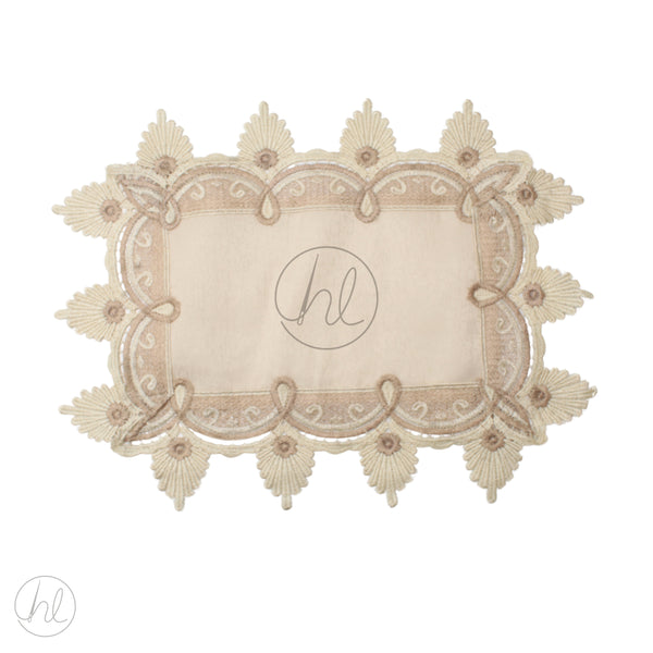 DOILY 30X45 CREAM/BROWN FREE