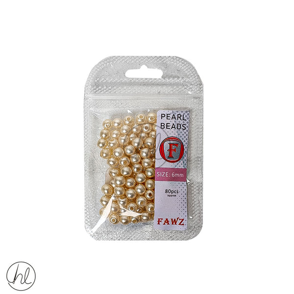 Beads Pearl 6mm Ivory Free