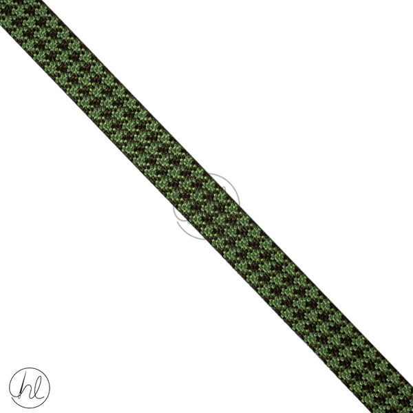 Ribbon 2 Tone Fancy  (25mm) (Blk/Emerald)