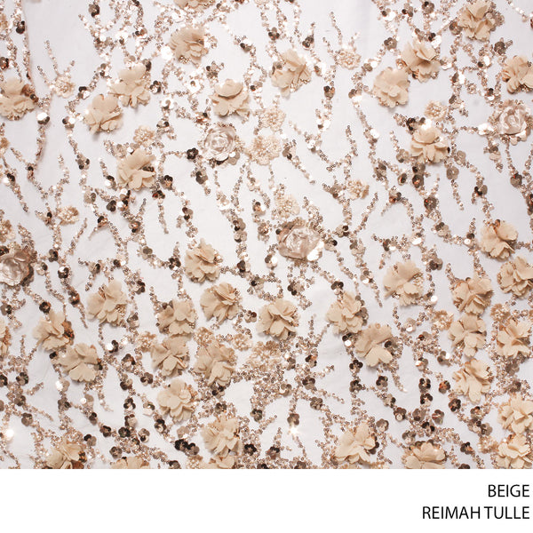 REIMAH FABRIC 140CM BEIGE ROLL ROLL 001