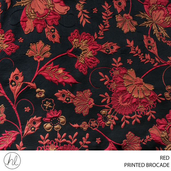 BROCADE PRINTED 150CM RED ROLL ROLL 002