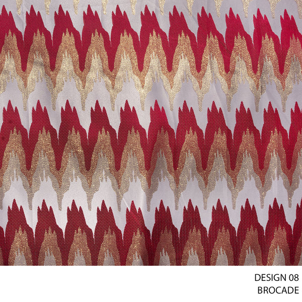 BROCADE FABRIC 140CM RED ROLL ROLL 001