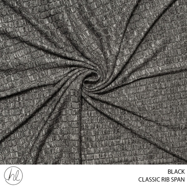 CLASSIC RIB SPAN (51) BLACK (150CM) PER M