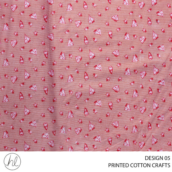 COTTON CRAFTS STARS PRINTED FABRIC RED ROLL ROLL 001