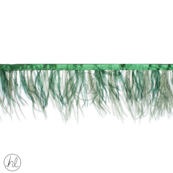 2 TONE FEATHER TRIMMINGS (MOSS GREEN) PER M