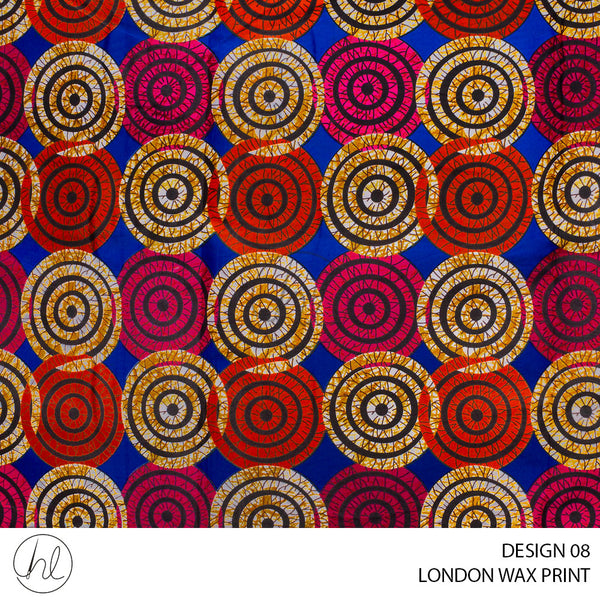 London Wax Print (55) Royal (Design 08) (110cm) Per M