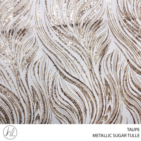 TULLE SUGAR MTLC BRANCHES FABRIC 140CM TAUPE ROLL ROLL 001