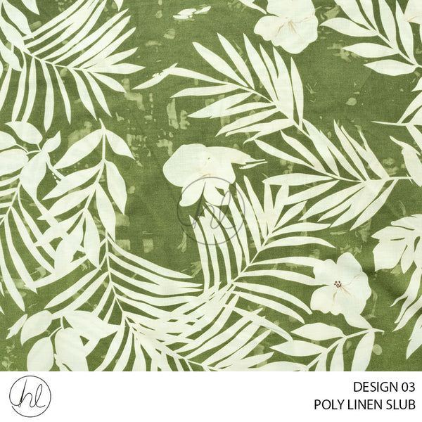 Poly Linen Slub Printed