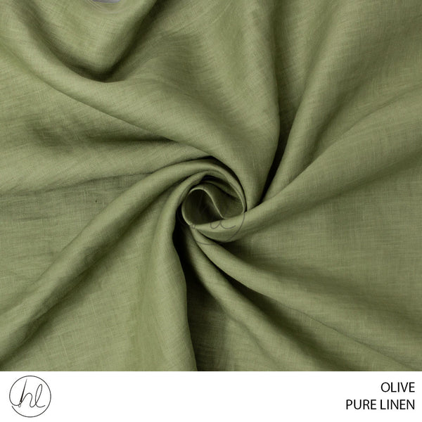 Pure Linen (56) Olive (140cm) Per M