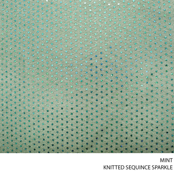 SEQUINCE KNITTED SPANGLE FABRIC 150CM MINT