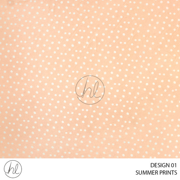 Summer Prints (51) (Design 01) Peach (150cm) Per