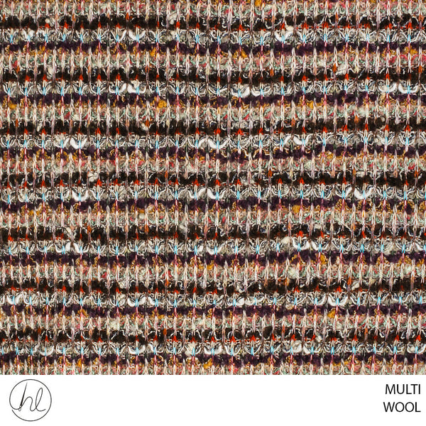 TWEED WOOL FABRIC (51) MULTI (150CM) PER M