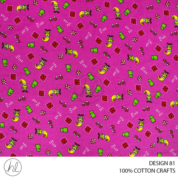 COTTON CRAFT MIDGET MAGIC PRINTED FABRIC CERISE ROLL ROLL 001