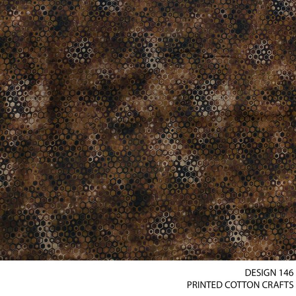 COTTON CRAFT DIGITAL FABRIC0 BROWN ROLL ROLL 002