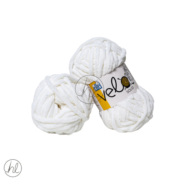 Elle Velour Solid 100G White   Free