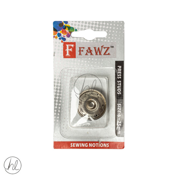 Press Studs Fawz (Size 6)	(Silver) (25mm)