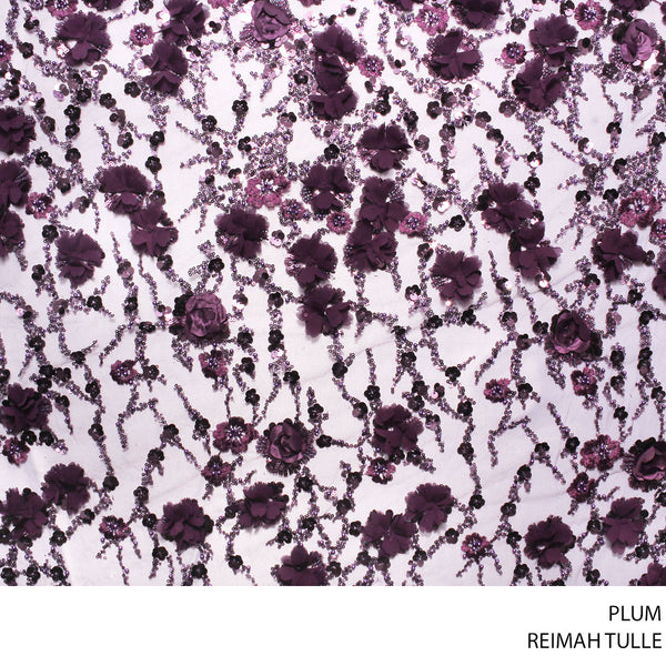 REIMAH FABRIC 140CM PLUM ROLL ROLL 001