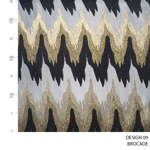 BROCADE FABRIC 140CM BLACK ROLL ROLL 001