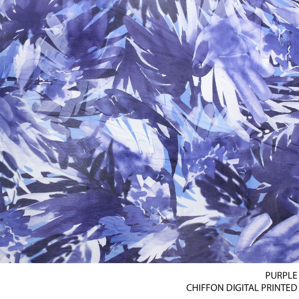 CHIFFON DIGITAL PRINTED FARBIC 150CM PURPLE ROLL ROLL 001