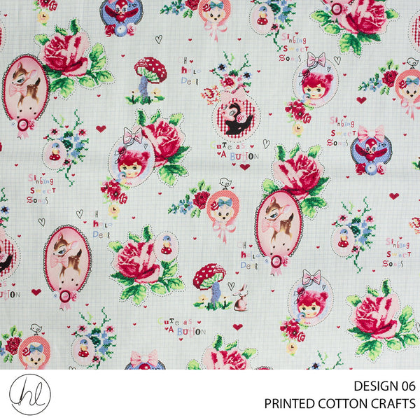 COTTON CRAFT PRINTED FABRIC ANNE MANSION CREAM ROLL ROLL 001