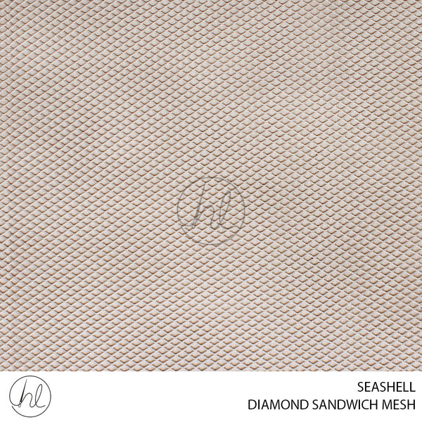 DIAMOND SANDWICH MESH (100717) SEASHELL (150CM) PER M