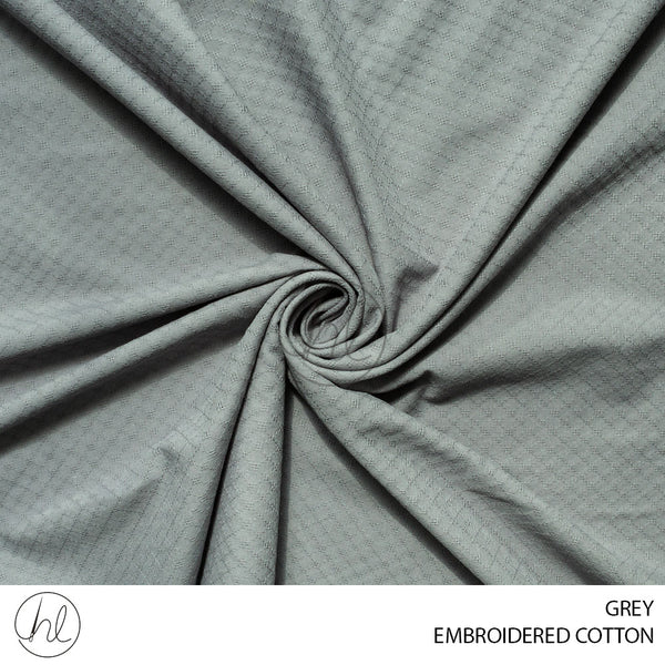 Embroidered cotton (51) grey (150cm) per m
