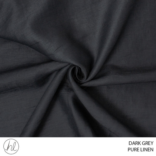 Pure Linen (56) Dark Grey (140cm) Per M