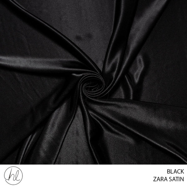 Zara satin (51) black (150cm) per m