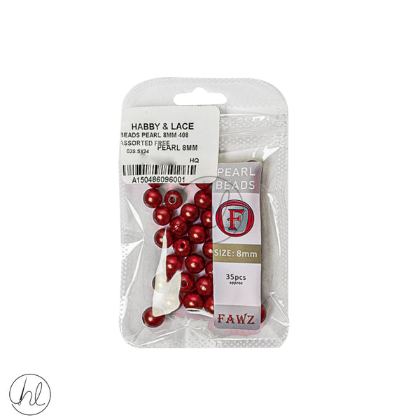 BEADS PEARL (8MM)	(PEARL RED)